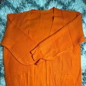 Orange Knit Cardigan